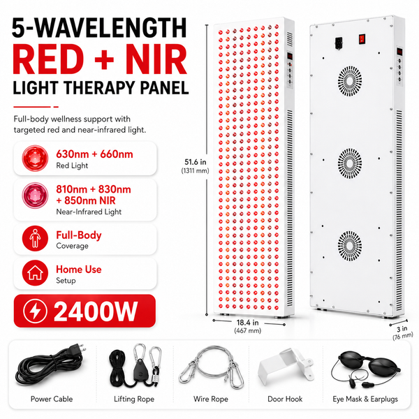 Red Light & Near Infrared Light Panel, Full Body, 2400W